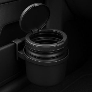 Reusable Collapsible Car Garbage Can with Lid and Holder