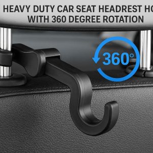 Heavy Duty Car Seat Headrest Hook with 360 Degree Rotation