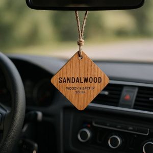 5 Sandalwood Car Air Freshener Woody and Earthy Scent for Auto Interior